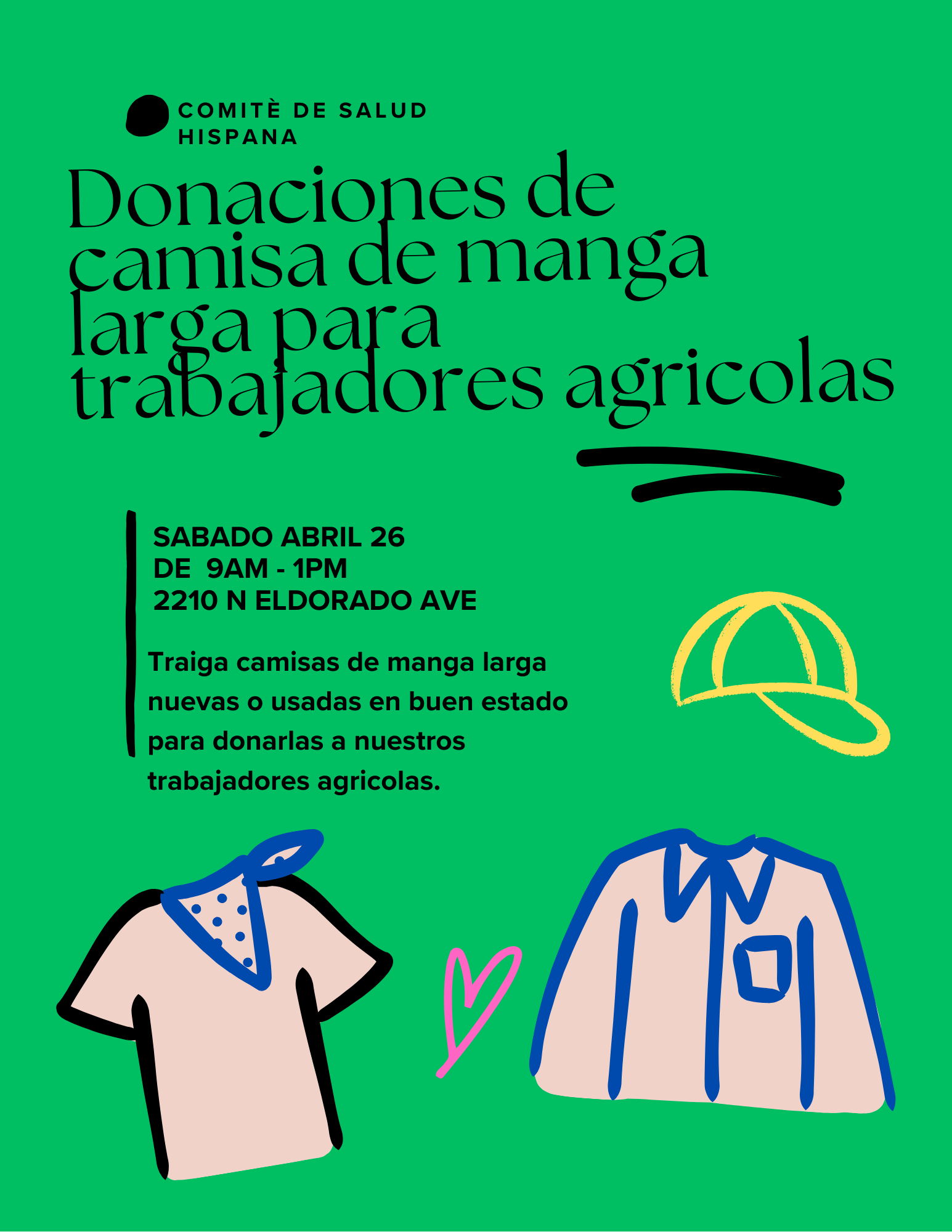 Contribuya con nuestros trabajadores agricultores: ¡Camisa de Manga Larga Este Sabado!