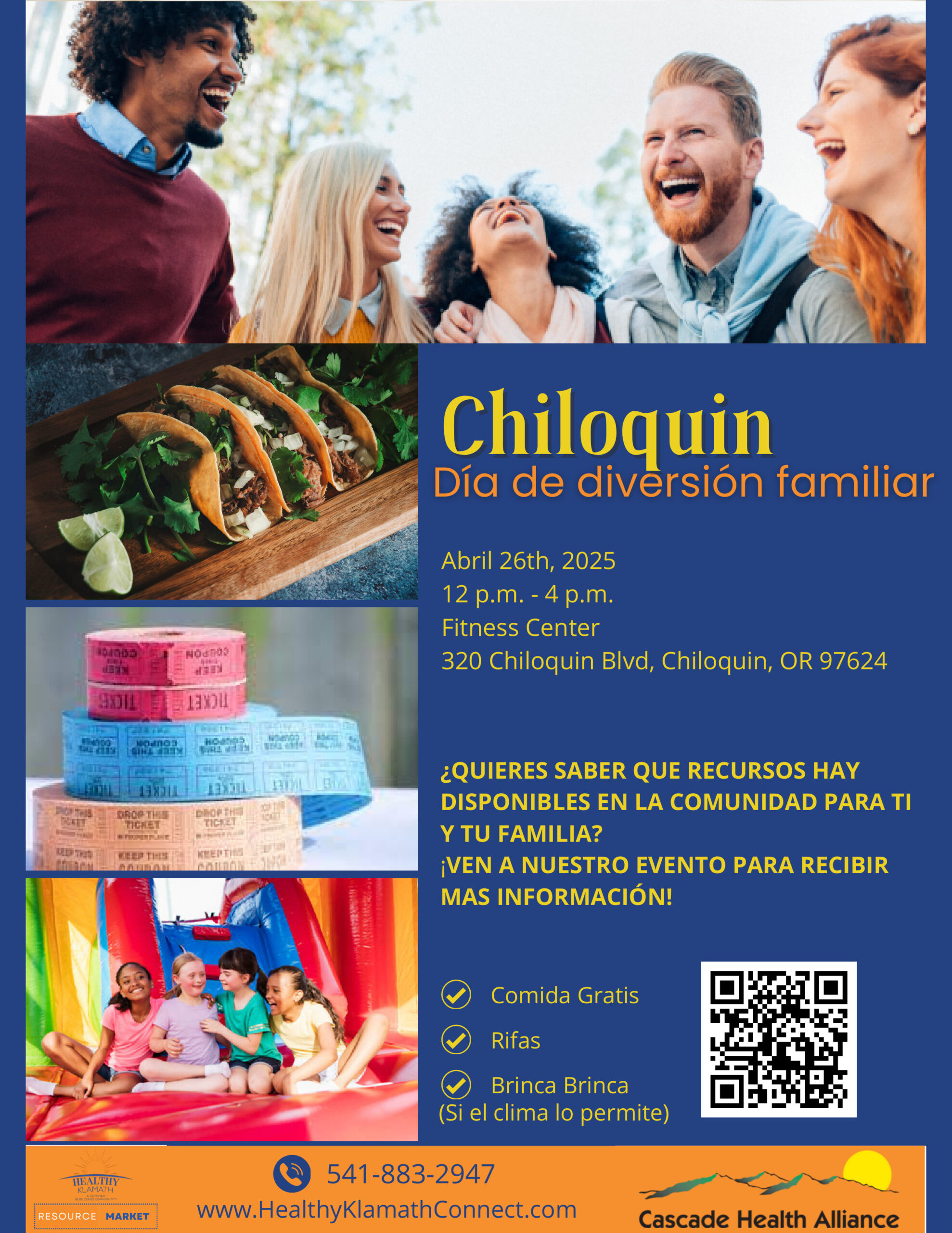 El día de diversión familiar de Chiloquin es el sábado 26 de abril, de 12 p. m. a 4 p. m., en el centro de la ciudad, en el Fitness Center