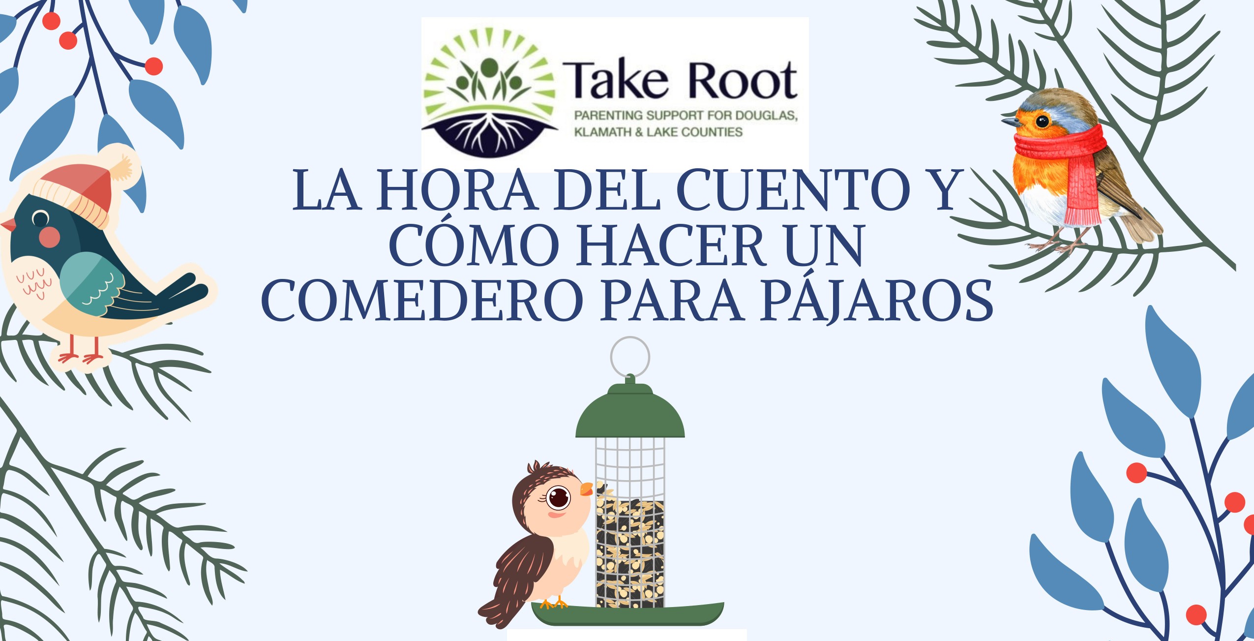 Hora del cuento y cómo hacer un comedero para pájaros. Únase a nosotros el jueves 19 de marzo en la Biblioteca South Suburban.
