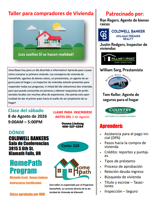 Taller gratuito para compradores de vivienda se realizará el 8 de agosto